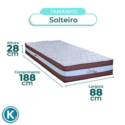 Imagem de Kit Cabeceira + Cama Box Bau + Colchão Solteiro Molas Ensacadas Legaccy Paropas