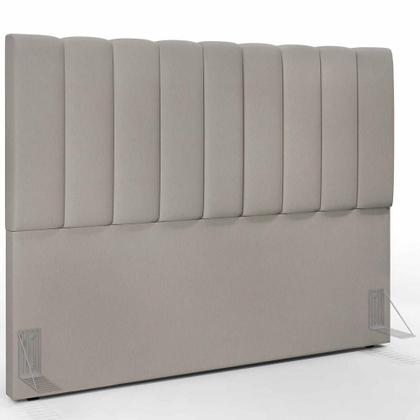 Imagem de Kit Cabeceira Cama Box Casal King 195cm Com Calçadeira Baú Dália W01 Linho Bege - Lyam