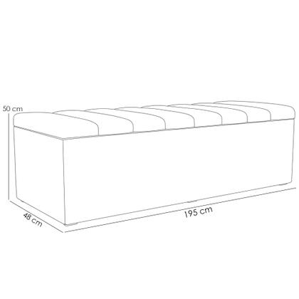 Imagem de Kit Cabeceira Cama Box Casal King 195cm com Calçadeira Baú Dália W01 material sintético Camel - Lyam