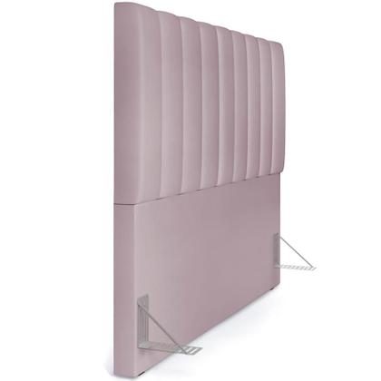 Imagem de Kit Cabeceira Cama Box Casal Queen 160cm Com Calçadeira Baú Dália W01 Suede Rosê - Lyam Decor