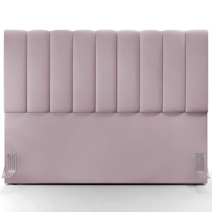 Imagem de Kit Cabeceira Cama Box Casal Queen 160cm Com Calçadeira Baú Dália W01 Suede Rosê - Lyam Decor