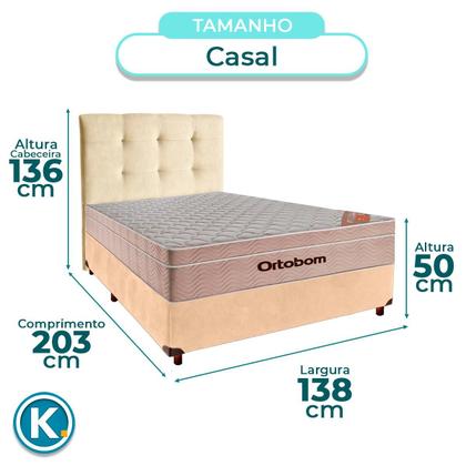Imagem de Kit Cabeceira + Cama Box + Colchão Casal Molas Ensacadas Airtech Ortobom
