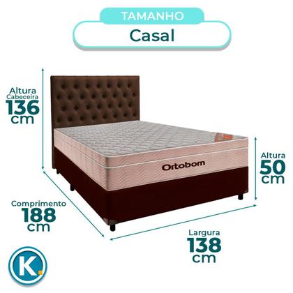 Imagem de Kit Cabeceira + Cama Box + Colchão Casal Molas Ensacadas Airtech Ortobom