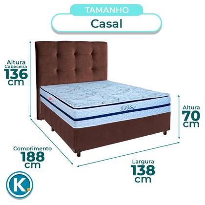 Imagem de Kit Cabeceira + Cama Box + Colchão Casal Molas Ensacadas Blue Paropas