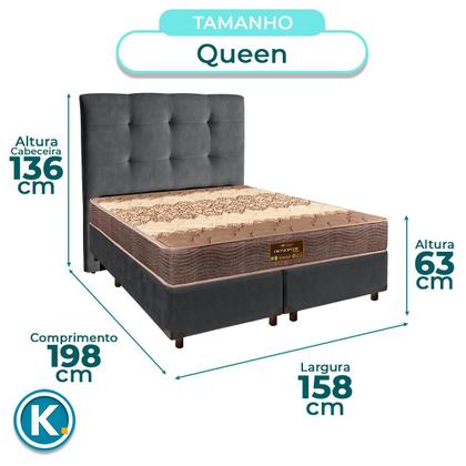 Imagem de Kit Cabeceira + Cama Box + Colchão Queen D26 Ortophedic Sankonfort