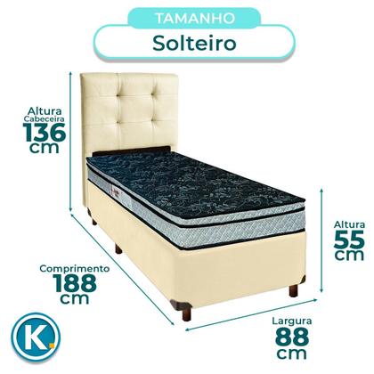 Imagem de Kit Cabeceira + Cama Box + Colchão Solteiro D28 Conforto Paropas