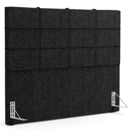 Imagem de Kit Cabeceira Cama Box King 195cm com Calçadeira Roma W01 Linho Chumbo- Lyam