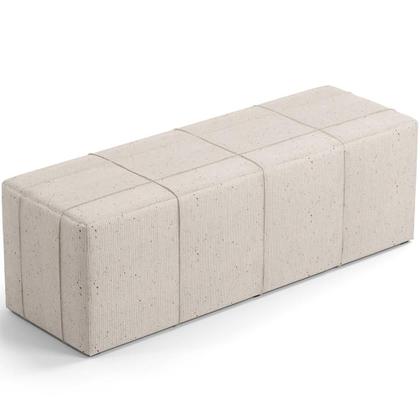 Imagem de Kit Cabeceira Cama Box Queen 160cm com Calçadeira Roma W01 Linho Cru- Lyam