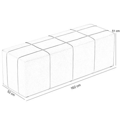 Imagem de Kit Cabeceira Cama Box Queen 160cm com Calçadeira Roma W01 Linho Cru- Lyam