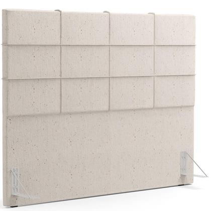 Imagem de Kit Cabeceira Cama Box Queen 160cm com Calçadeira Roma W01 Linho Cru- Lyam