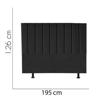 Imagem de Kit Cabeceira Carla e Calçadeira Industrial 195cm King Size Box Ferro Prata Suede Preto - Ahz Móveis