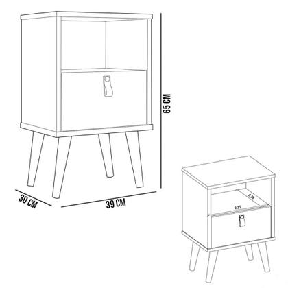 Imagem de Kit Cabeceira Casal 240cm Celine Com Mesa De Cabeceira 01 Gaveta Loreta L05 Freijó  - Lyam Decor