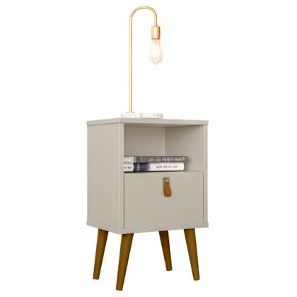 Imagem de Kit Cabeceira Casal 240cm Com Mesa De Cabeceira Off White