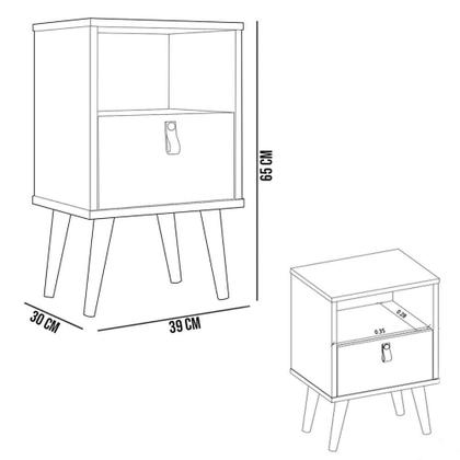 Imagem de Kit Cabeceira Casal 240cm Com Mesa De Cabeceira Off White