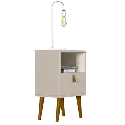 Imagem de Kit Cabeceira Casal 240cm Com Mesa De Cabeceira Off White