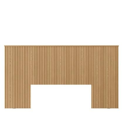 Imagem de Kit Cabeceira Casal Queen Ripada 240cm com 2 Mesas de Apoio 1 Gaveta 1 Nicho Pés Palito