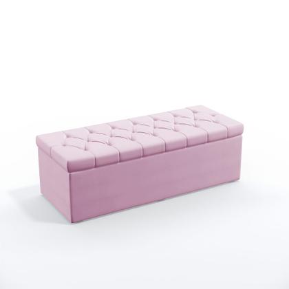 Imagem de Kit Cabeceira Centaurus 140 Para Cama Box de Casal e Calçadeira Sagitarius Z-021 Sued Rosa Bebê Aradecor