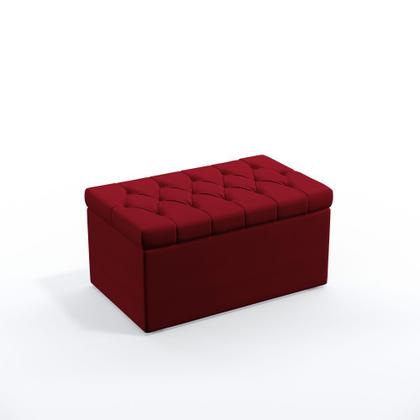 Imagem de Kit Cabeceira Centaurus 90 Para Cama Box de Solteiro e Calçadeira Sagitarius N-033 Veludo Vermelho Aradecor