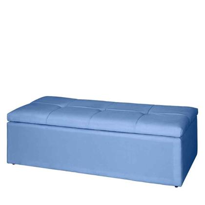 Imagem de Kit Cabeceira de Cama Box Casal com Recamier Carol 140 cm material sintético Azul Bebê - Móveis Mafer