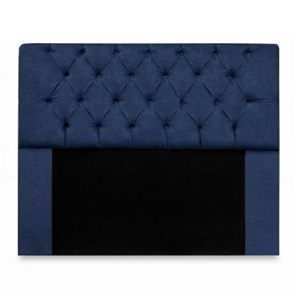 Imagem de Kit Cabeceira Dubai King 195 cm e Calçadeira Dubai 195 cm Platinum Decor Suede Azul Marinho