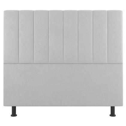 Imagem de Kit Cabeceira e Baú Cama Box Queen Size Cora 160cm Sintético Branco - Desk Design