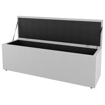 Imagem de Kit Cabeceira e Baú Cama Box Queen Size Cora 160cm Sintético Branco - Desk Design