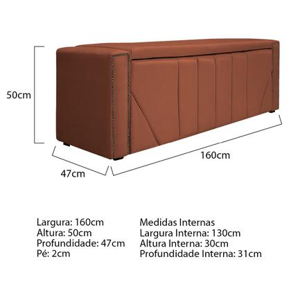 Imagem de Kit Cabeceira e Calçadeira Baú Queen Minsk P02 160 cm para cama Box Suede - Amarena Móveis