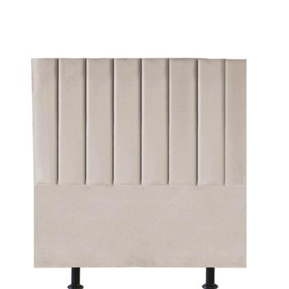 Imagem de Kit Cabeceira e Calçadeira Baú Solteiro 100cm Carla material sintético Bege - D A DECOR