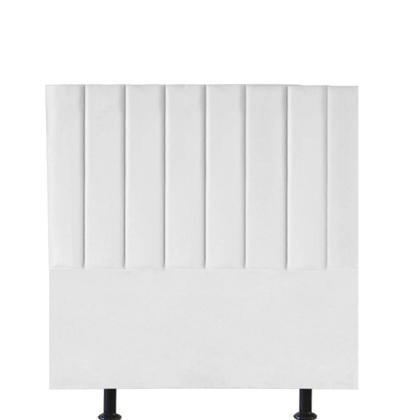 Imagem de Kit Cabeceira e Calçadeira Baú Solteiro 90cm Carla Suede Branco - D A DECOR