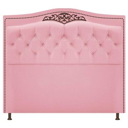 Imagem de Kit Cabeceira e Calçadeira Yasmim 90 cm Solteiro Suede Rosa Bebê - Doce Sonho Móveis