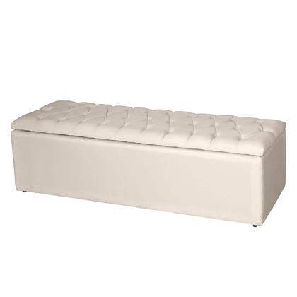 Imagem de Kit Cabeceira Estofada Casal com Recamier Bau King 195 cm para Cama Box Bege Livia Mafer