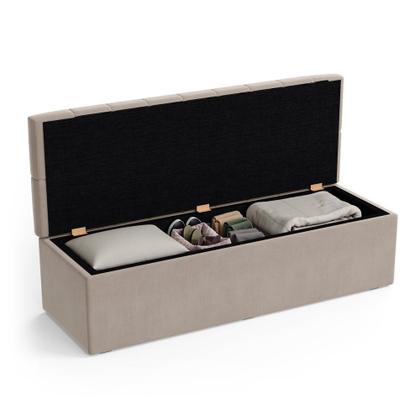 Imagem de Kit Cabeceira Estofada Decorativa Para Cama Box Rana 160 Para Cama Queen e Calçadeira Sagitarius Sued Verde Aradecor