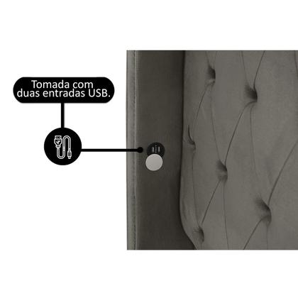 Imagem de Kit Cabeceira Estofada e Recamier Baú Cama Box King Grécia