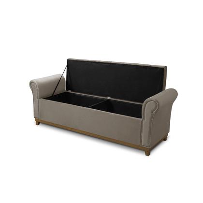 Imagem de Kit Cabeceira Estofada e Recamier Baú Cama Box King Grécia