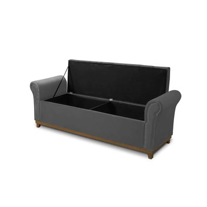 Imagem de Kit Cabeceira Estofada e Recamier Baú Cama Box King Grécia