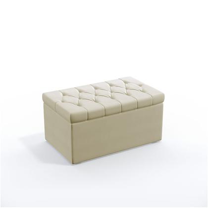 Imagem de Kit Cabeceira Estofada Para Cama Box Maia 90 Para Cama de Solteiro e Calçadeira Sagitarius Sued Bege Aradecor