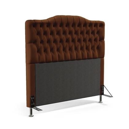 Imagem de Kit Cabeceira Estofada Para Cama Box Pollux e Calçadeira Sagitarius 160 Para Cama Queen  Marrom Aradecor