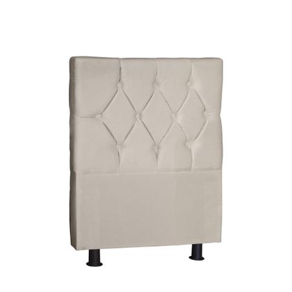 Imagem de Kit Cabeceira Estofada Solteiro  com Recamier Bau 90 cm para Cama Box Bege Livia Mafer