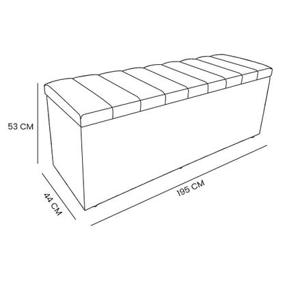 Imagem de Kit Cabeceira Painel e Calçadeira Baú Casal King 1,95m Londres Suede Azul Marinho Dal Poz Estofados