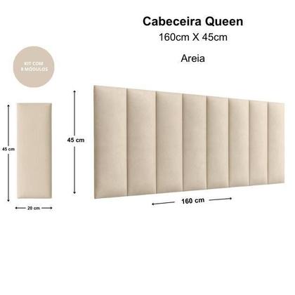 Imagem de KIT Cabeceira Painel Modelo Julia 1,60x56cm Estofado Suede Com Mesa De Cabeceira Madero