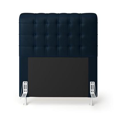 Imagem de Kit Cabeceira Rana 90 Modulada Estofada e Calçadeira Alpha N-025 Veludo Azul Marinho Aradecor