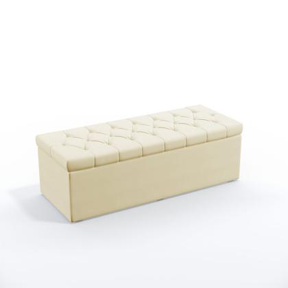 Imagem de Kit Cabeceira Sirius 140 Modulada Estofada e Calçadeira Sagitarius N-030 Veludo Bege Aradecor