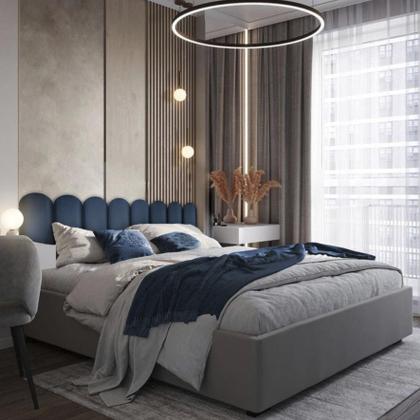 Imagem de Kit Cabeceiras Adesivas de Cama Nuvem Box Casal King Estofada Cerquinha Várias Cores 45x20cm