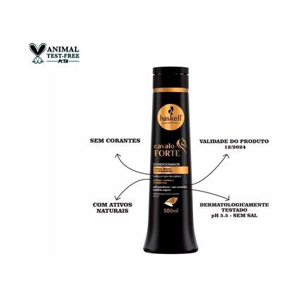 Imagem de Kit Cabelo Shampoo Cavalo Forte 500 Ml Haskell Com 6 Itens