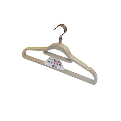 Imagem de Kit Cabide Veludo Vizapi Adulto Velvet com 5 42x23cm Com Barra Para Calca Bege Marfim