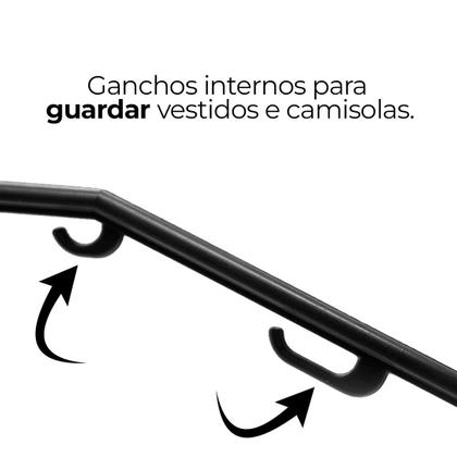 Imagem de Kit Cabides Preto Plástico Reforçados E Antideslizantes Para Adultos Com Fragrância De Talco Ideal para Calças E Roupa