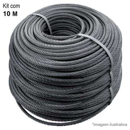 Imagem de Kit Cabo de Aço Polido (E) 3/8 AF 6 x 41, 10 Metros - VONDER