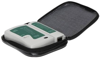 Imagem de Kit cabo de rede 100m + alicate rj45rj11 + testador + 50rj45 + bateria 9v azul