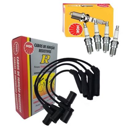 Kit Cabo e Vela Ignição Fiesta Ka Ecosport 1.0 1.6 8v Zetec Rocam - Magneti Marelli Imagem de Kit Cabo e Vela Ignição Fiesta Ka Ecosport 1.0 1.6 8v Zetec Rocam