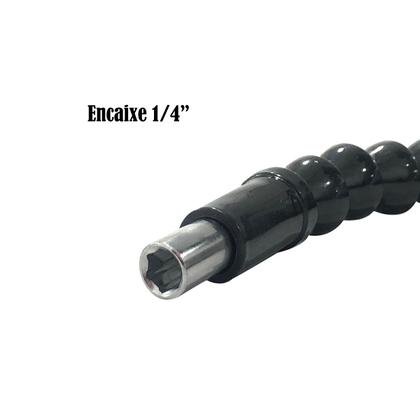 Imagem de Kit Cabo Extensor Flexivel 25cm + 20 Pcs Para Parafusadeira